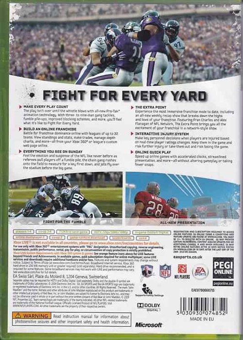 Madden NFL 10 - XBOX Live - XBOX 360 (B Grade) (Genbrug)